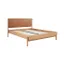 Colby King-Size Bed with Leather Upholstered Headboard and Oak Legs