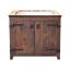 Chestnut Solid Wood 36" Americana Vanity Base, Handcrafted