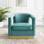 Contemporary Mint Velvet Accent Chair with Sleek Design