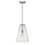 Polished Nickel Glass LED Single Pendant Light