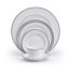 Elegant Porcelain 5-Piece Dining Set in Glossy White with Platinum Trim