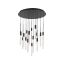 Elegant Black Piastra Crystal 21-Light LED Cluster Pendant