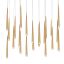 Cascade 23-Light Aged Brass LED Pendant with Hand-Cut Crystal