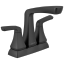 Matte Black Zinc Centerset Bathroom Faucet with Drain Assembly