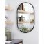 Elegant Oval Blackened Steel Wall Mirror 40"x24"