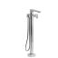 Equinox Chrome Single Hole Floor Mount Clawfoot Tub Faucet with Lever