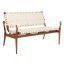 Brenton 56'' White and Light Brown Leather Bench