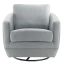 Dappled Gray Velvet Barrel Swivel Chair with Manufactured Wood