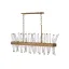 Revel Luxe 4-Light Linear Chandelier in Burnished Gold with Crystal Rods