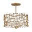 Farrah Burnished Gold Contemporary Drum Pendant with White Linen Shade