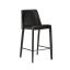Malin 26'' Black Night Leather Counter Stool with Metal Frame