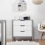 Colby Streamlined 3-Drawer Nursery Dresser in Gray and White