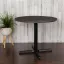 Rustic Gray Round Laminate Conference Table with Cast Iron Base