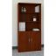 Hansen Cherry and Graphite Gray 36W 5-Shelf Adjustable Bookcase with Doors