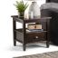 Tobacco Brown Rustic Solid Wood End Table with Storage