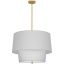 Decker Double Layered 24" Modern Brass Pendant with Pearl Gray Shade