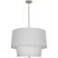 Decker Polished Nickel 24" Incandescent 3-Light Pendant with Pearl Gray Shade