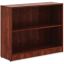Contemporary Cherry Laminate Adjustable Bookcase with Square Edges