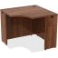 Lorell Essentials Walnut Laminate Corner Desk with PVC Edging