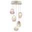 Elegant Gold Quartz Glass 5-Light LED Pendant