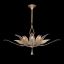 Elegant Gold 8-Light Chandelier with Handblown Crystal Plumes