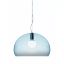 Sky Blue Dome Pendant Lamp with Multicolor Crystal Accents