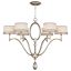 Elegant Silver Leaf 6-Light Chandelier with Crystal Accents