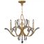 Elegant Beveled Arcs 36" Gold Chandelier with Arcing Crystal Shades