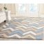 Ivory and Gray Hand-Tufted Wool Chevron Area Rug