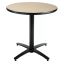Casual Round Natural Wood Bistro Bar Table with Arched Base