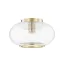 Elegant Aged Brass Globe Flush Mount with Clear Glass Shade
