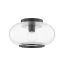 Transitional Old Bronze 1-Light Globe Flush Mount with Clear Glass