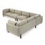 Andorra Almond Solid Track Arm XL Sectional with Pillow Back