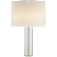 Elegant Crystal & Polished Nickel 29.5'' Table Lamp with Linen Shade