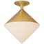 Sarnen Gilded White Glass LED Flush Mount, 15.75"