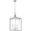 Elegant Baroque-Inspired Polished Nickel & Crystal 4-Light Lantern
