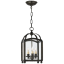 Arch Top Mini Lantern Bronze Pendant with Curved Glass