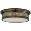 Alderly Industrial Bronze Flush Mount with White Glass Shade