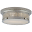 Alderly Polished Nickel 2-Light Flush Mount with Opaque Glass