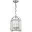 Arch Top Mini Polished Nickel Lantern with Curved Glass