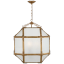 Morris 26'' Gilded Iron Medium Lantern with Frosted Glass