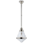 Polished Nickel and Seeded Glass Pendant Light