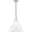 Katie Polished Nickel Conical Pendant with White Glass Shade
