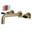Kaiser Antique Brass Wall-Mounted Bathroom Faucet with Silicone Handles