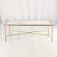 Antique Brass Spike Rectangular Cocktail Table with Marble Top