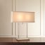 Elegant Nickel 2-Light Buffet Lamp with Ivory Silk Shade