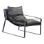 Contemporary Black Leather Metal Accent Chair