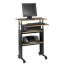 Sleek Black Adjustable Steel Workstation with Lockable Casters