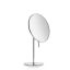 Polished Chrome Freestanding Round Makeup Mirror with Classic Metal Frame