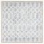 Ivory and Blue Hand-Tufted Wool Geometric Rug